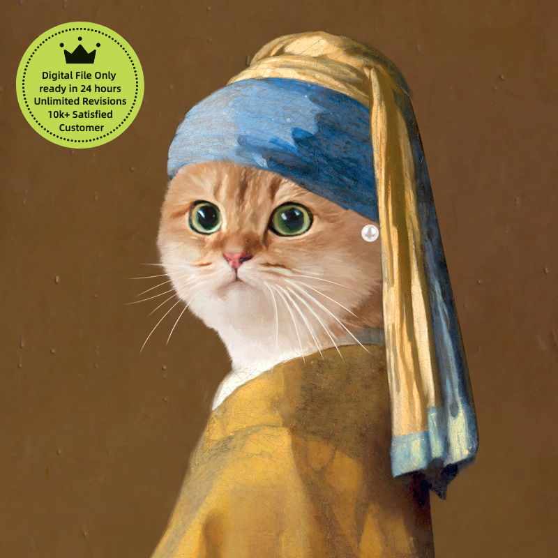 Custom Digital Pet Portrait — Get Ready in 24 Hours