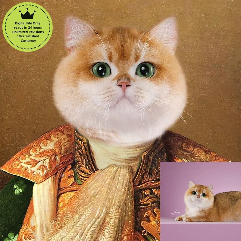 Custom Digital Pet Portrait — Get Ready in 24 Hours